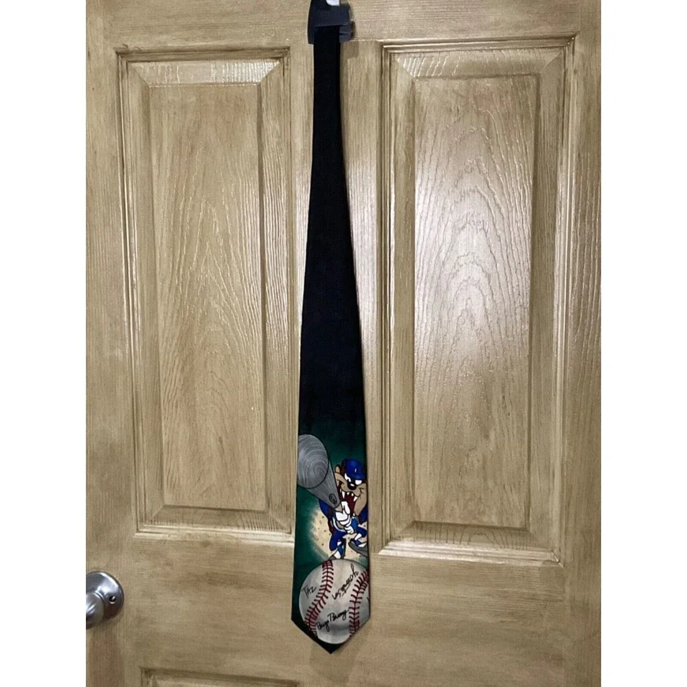 Looney Tunes Mania Neck Tie Taz Vintage 1996 Baseball Bat